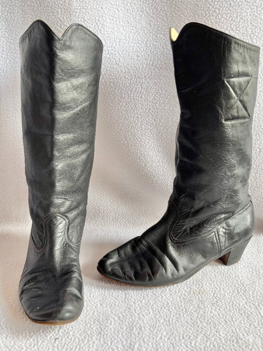 Women's Black Leather Hungarian Folk Dance Boots 37